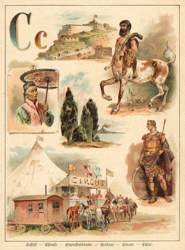 Bokstaven C (chromolitho) av Walter Zweigle