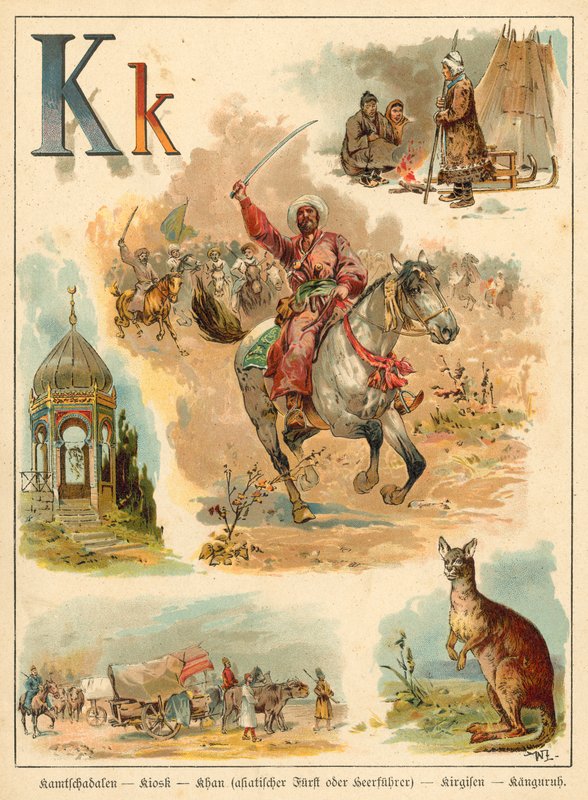 Bokstaven K (chromolitho) av Walter Zweigle