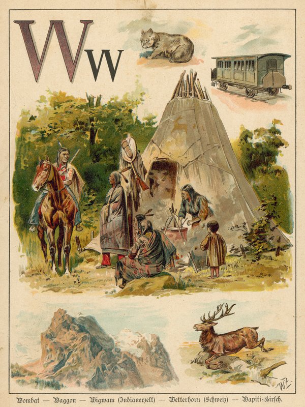 Bokstaven W (chromolitho) av Walter Zweigle