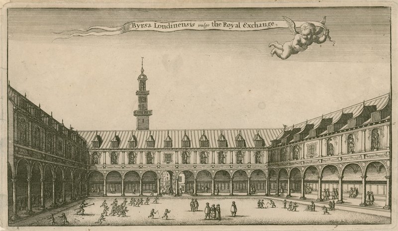 Interiör i Royal Exchange, London av Wenceslaus Hollar