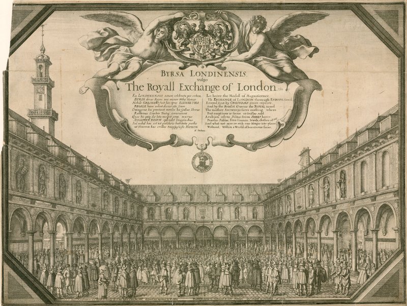 Royal Exchange, London av Wenceslaus Hollar