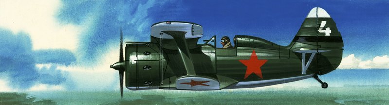 Ett ryskt jaktplan av typen Polikarpov I-153 av Wilf (20th century) Hardy
