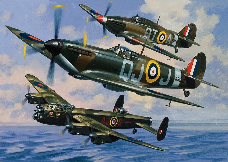 Spitfires (gouache på papper) av Wilf (20th century) Hardy