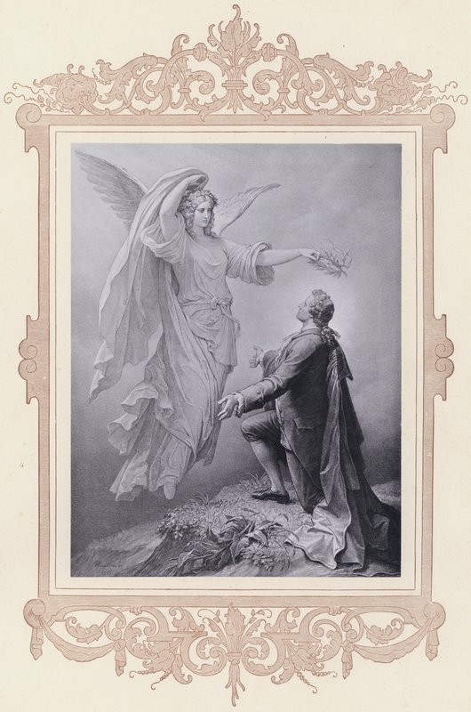 Goethes musa, Zueignung (litho) av Wilhelm von (after) Kaulbach