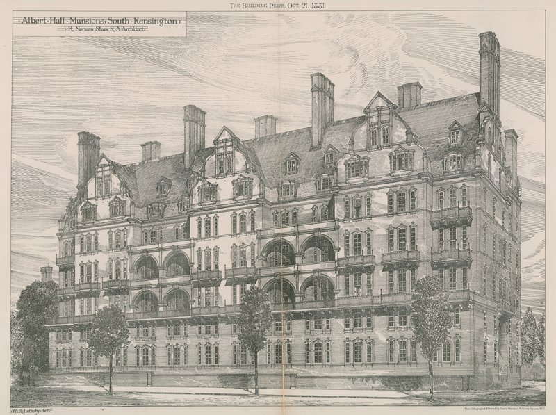 Albert Hall Mansions, South Kensington, London av Willam Richard Lethaby