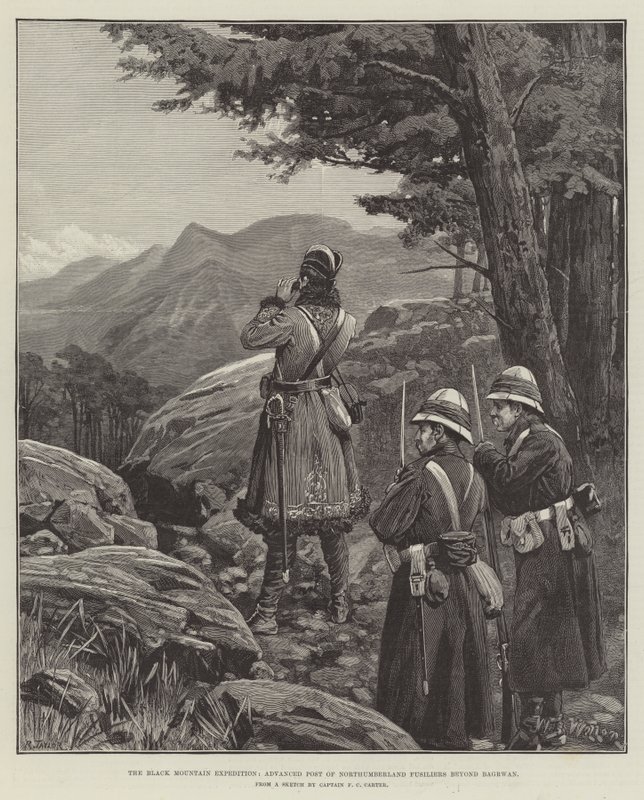 The Black Mountain Expedition, Advanced Post of Northumberland Fusiliers bortom Bagrwan av William Barnes Wollen