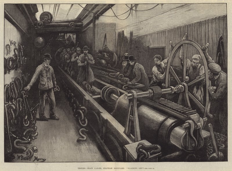 Testar kedjekablar, Chatham Dockyard, Slacking Off av William Bazett Murray