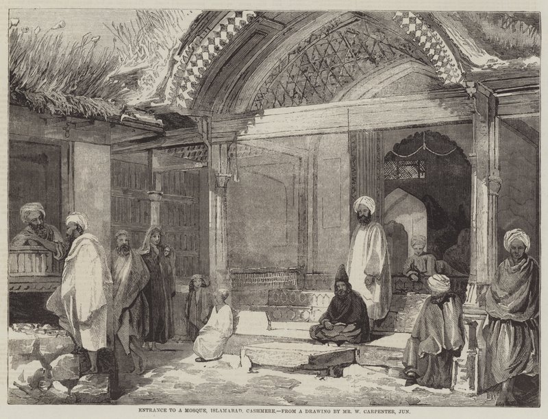 Ingång till en moské, Islamabad, Cashmere av William Carpenter