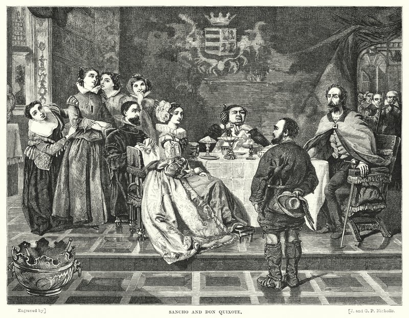 Sancho och Don Quijote av William Powell after Frith