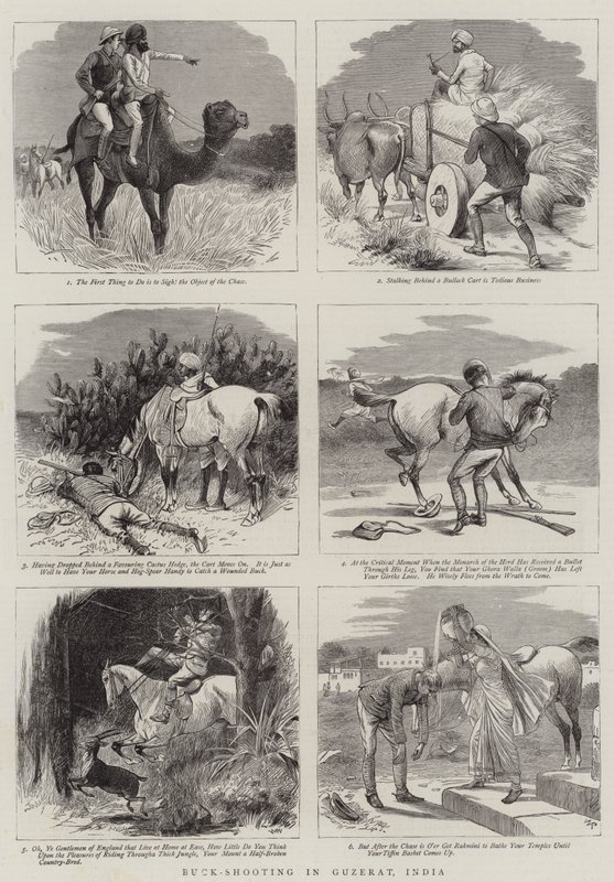 Bockskytte i Guzerat, Indien av William Ralston