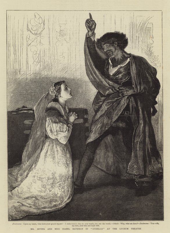 Mr Irving och Miss Isabel Bateman i Othello på Lyceum Theatre av William Small