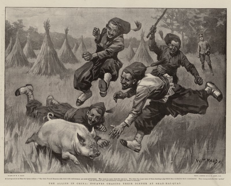 De allierade i Kina, Zouaves jagar sin middag på Shan-hai-Quan av William T. Maud