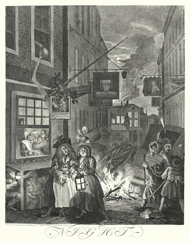 Natt (gravyr) av William (after) Hogarth