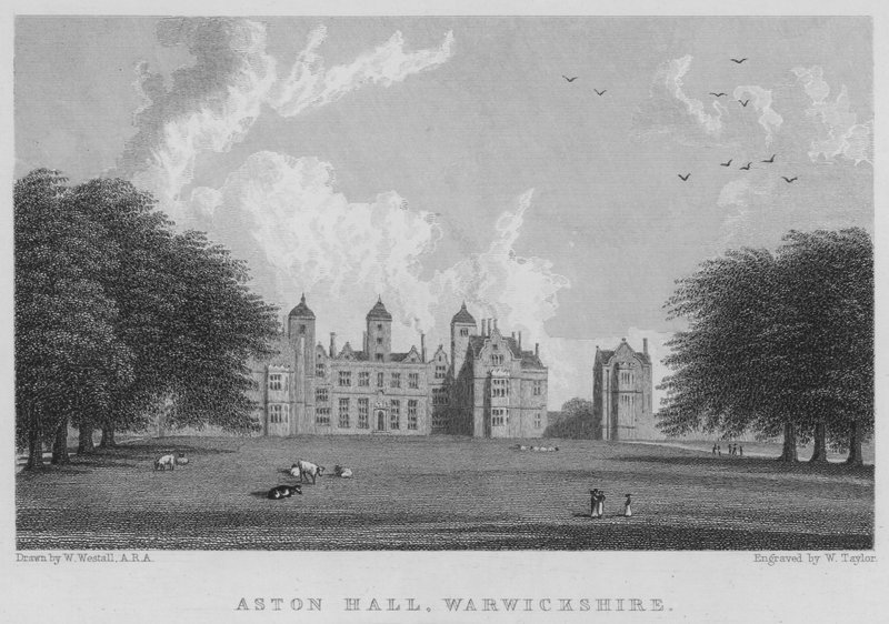 Aston Hall, Warwickshire (gravyr) av William (after) Westall