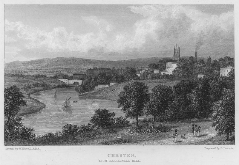 Chester, från Barrelwell Hill (gravyr) av William (after) Westall