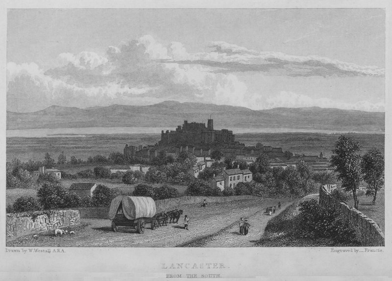 Lancaster, från söder (gravyr) av William (after) Westall