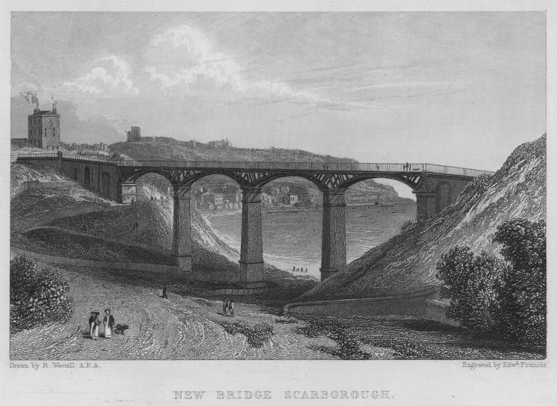 New Bridge, Scarborough (gravyr) av William (after) Westall