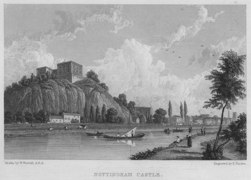 Nottingham Castle (gravyr) av William (after) Westall