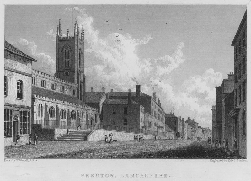 Preston, Lancashire (gravyr) av William (after) Westall
