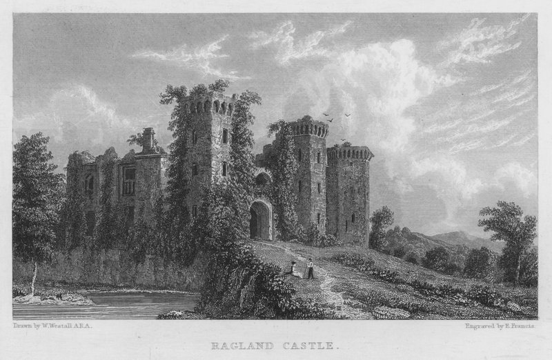 Ragland Castle (gravyr) av William (after) Westall