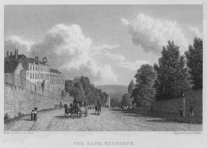 The Bank, Highgate (gravyr) av William (after) Westall