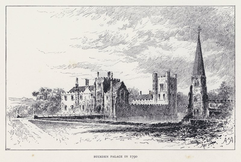 Buckden Palace 1790 (gravyr) av William Alexander Ansted
