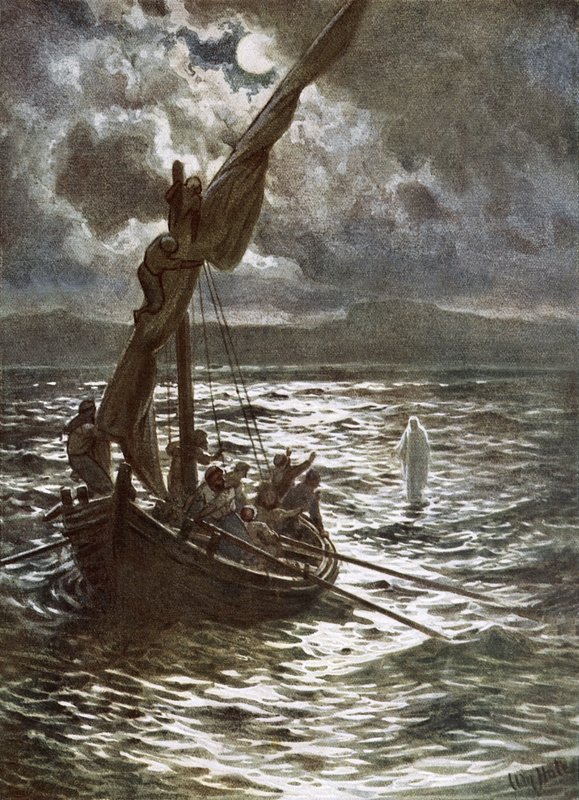 Jesus går på havet av William Brassey Hole