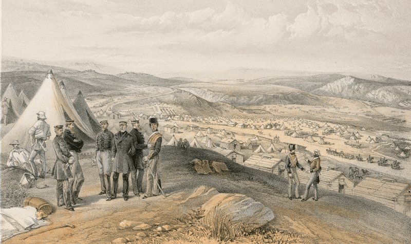 Kavalerilejr, 9. juli 1855 swed av William Crimea Simpson