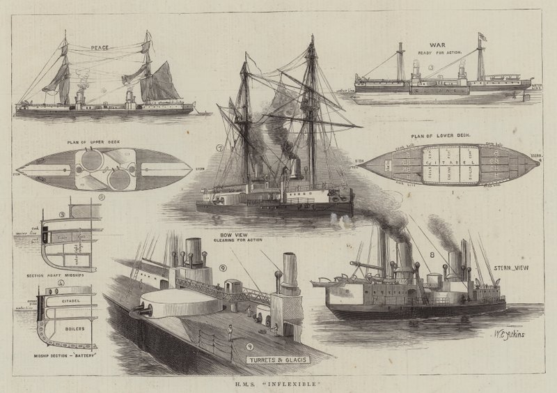 HMS Inflexible av William Edward Atkins