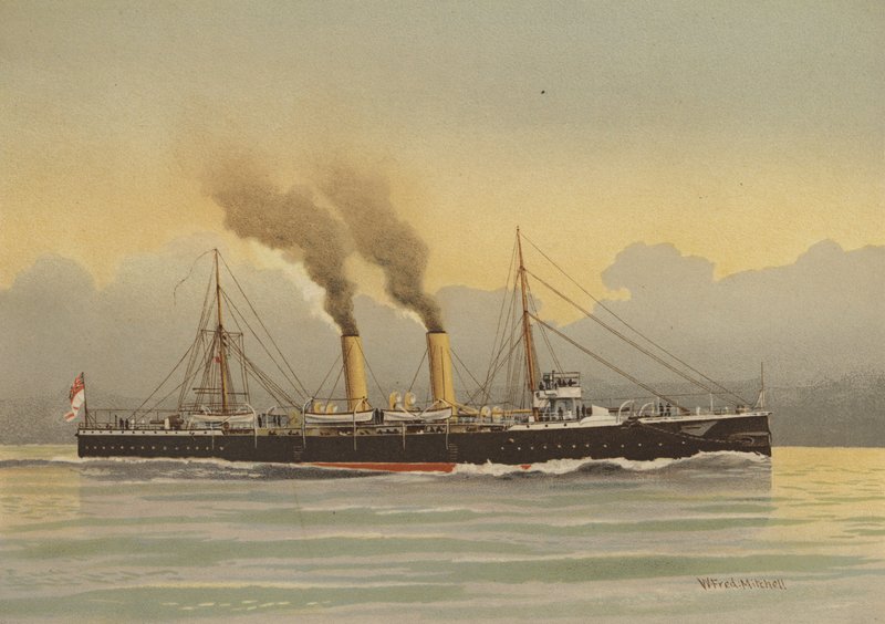 HMS Latona, 2nd class cruiser  av William Frederick Mitchell