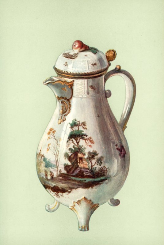 Kaffekanna, Ludwigsburg (färg litho) av William Gibb