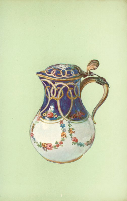 Kanna, Sevres, kunglig blå (färg litho) av William Gibb