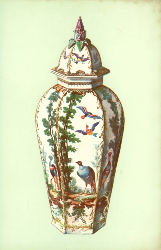Vas, Bristol, med exotiska fåglar (färg litho) av William Gibb