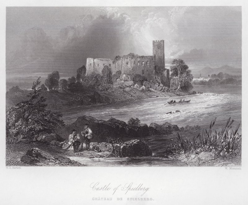 Slottet Spielberg (gravyr) av William H. Bartlett