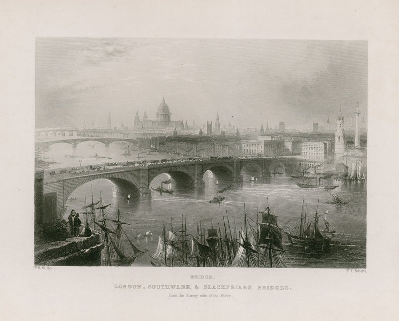 Översikt över London av William H. Bartlett