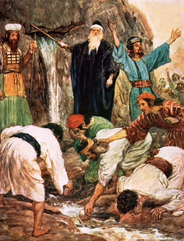 Moses slår mot klippan av William Hatherell