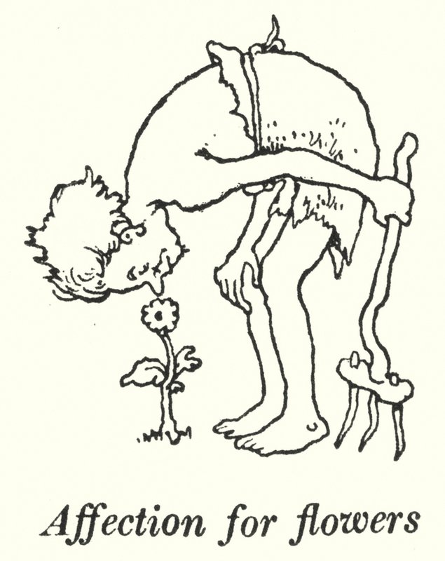 Tillgivenhet för blommor (litho) av William Heath Robinson