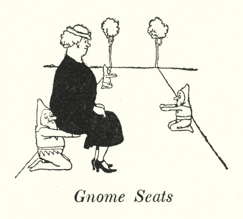 Gnome-stolar (litho) av William Heath Robinson
