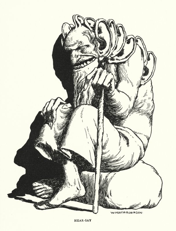 Hör-säga (litho) av William Heath Robinson