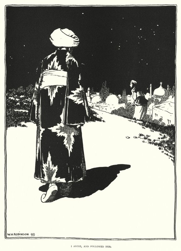 Jag reste mig och följde henne (gravyr) av William Heath Robinson