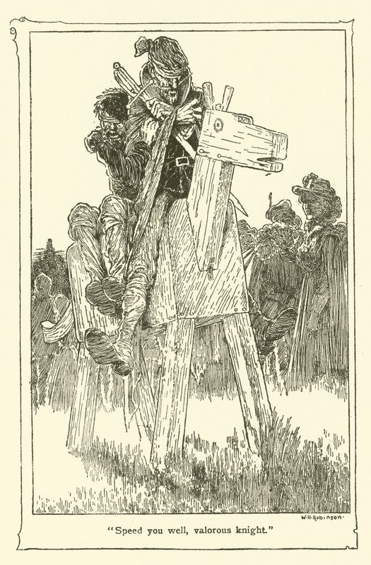 Illustration för Don Quijote (litho) av William Heath Robinson