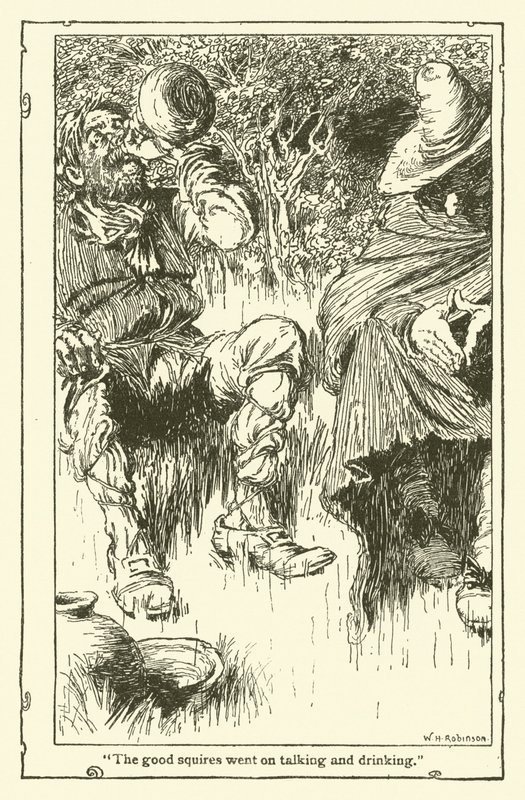 Illustration för Don Quijote (litho) av William Heath Robinson
