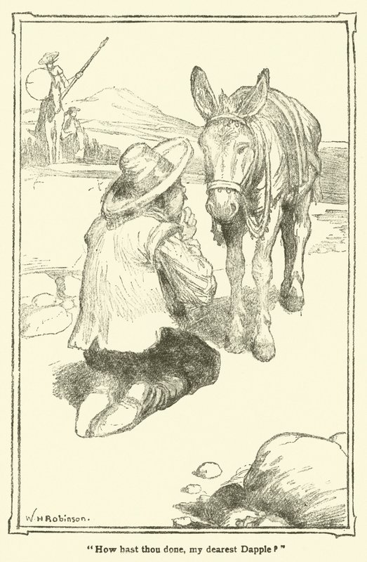Illustration för Don Quijote (litho) av William Heath Robinson