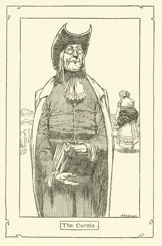 Illustration för Don Quijote (litho) av William Heath Robinson