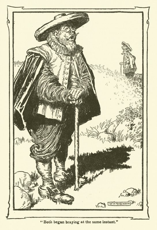 Illustration för Don Quijote (litho) av William Heath Robinson