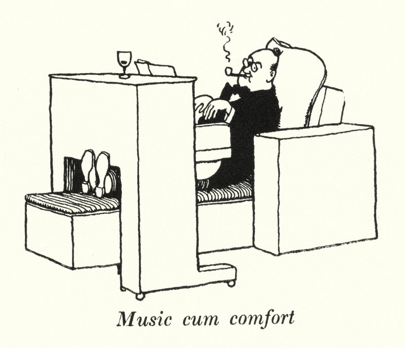 Musik cum comfort (litho) av William Heath Robinson