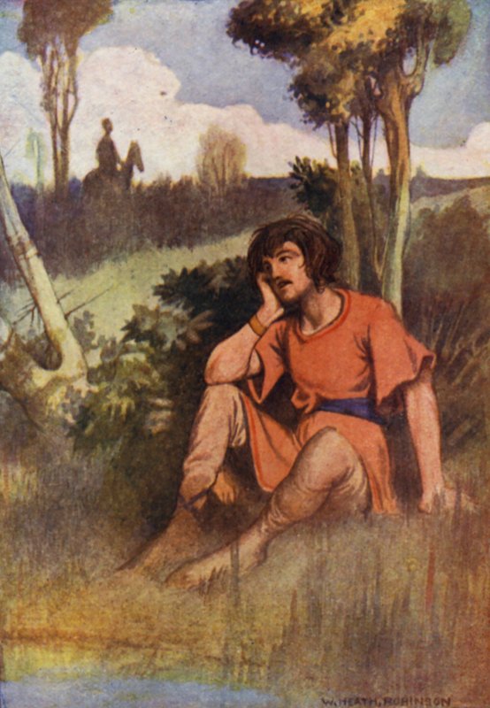 Berättelser från Chaucer (färg litho) av William Heath Robinson