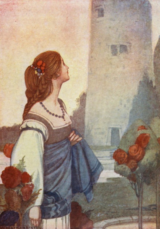 Berättelser från Chaucer (färg litho) av William Heath Robinson
