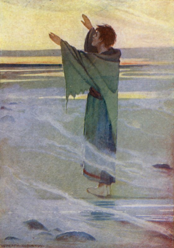 Berättelser från Chaucer (färg litho) av William Heath Robinson