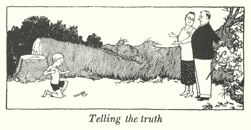 Att berätta sanningen (litho) av William Heath Robinson